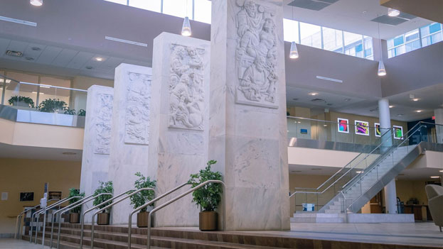 The HSC Pylons located in the Health Science Center common area.